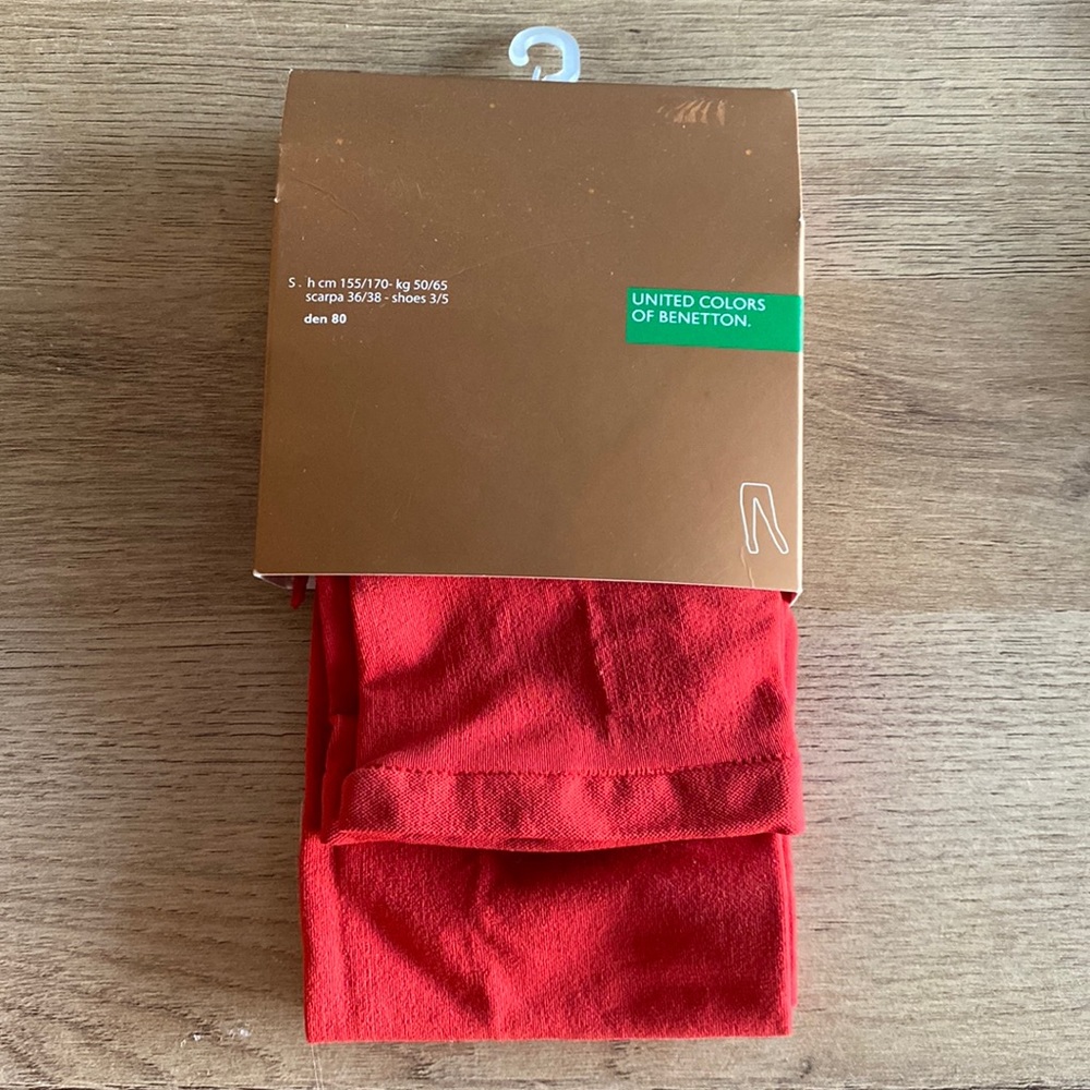 NWT United Colors of Benetton S Red Legging